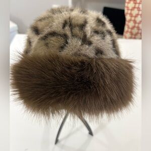 NEW: Elegant Brown and Tan Faux Fur Hat